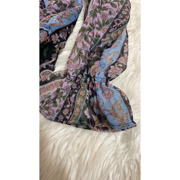 American Eagle Top Womens Size XXS chiffon Boho sheer long sleeves Blouse NWT - Picture 9 of 12